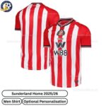 Sunderland Home 25 26 Men Football Shirt- over view WITH TAG