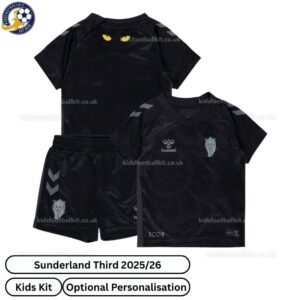 Sunderland Third Kids Football Kit 25_26-over view WITH TAG