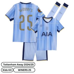 Tottenham Hotspur Away Men & Kids Football Kit 2024/25 - WINNERS 25 (Over view)