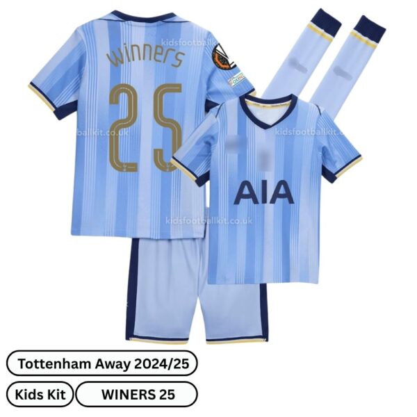 Tottenham Hotspur Away Men & Kids Football Kit 2024/25 - WINNERS 25 (Over view)