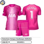 Tottenham Hotspur Goalkeeper Kids Football Kit 25_26 - VICARIO 1 - pink - overview-r