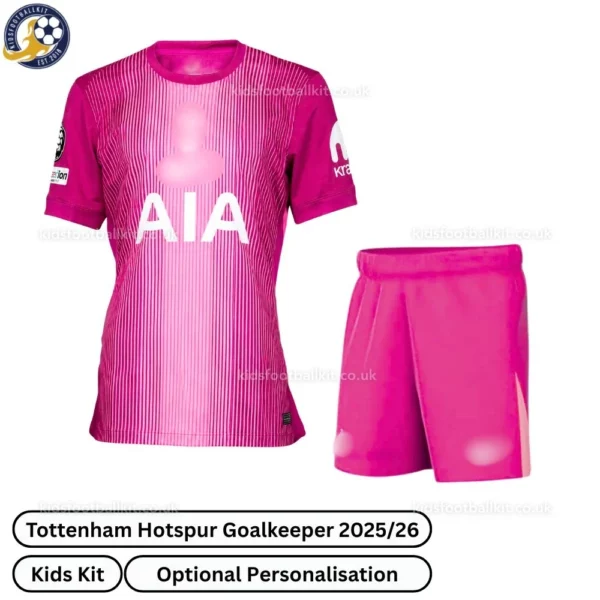 Tottenham Hotspur Goalkeeper Kids Football Kit 25_26 - pink front view-r