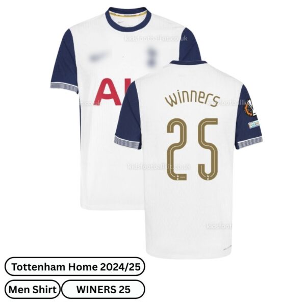Tottenham Hotspur Home Men Football Shirt 2024/25 - WINNERS 25 (Over view)