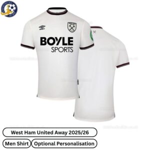 West Ham United Away 25_26 Men Football Shirt-over view WITH TAG