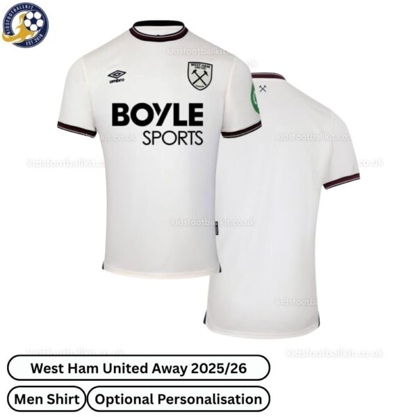 West Ham United Away 25_26 Men Football Shirt-over view WITH TAG