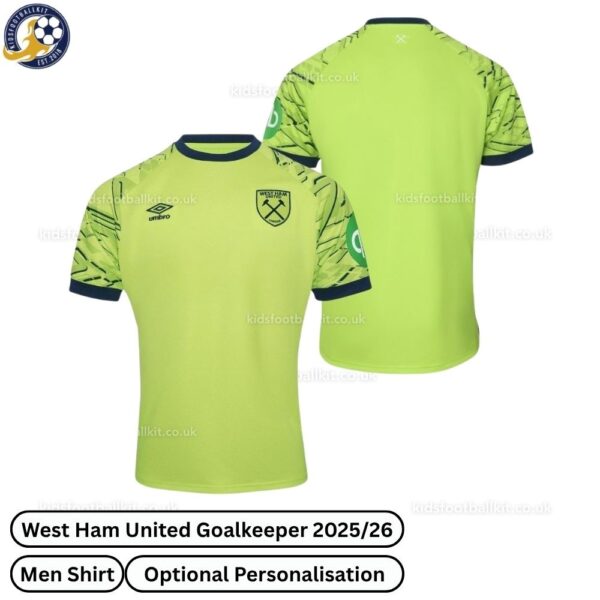 West Ham United Goalkeeper Men Football Shirt 2025_26-over view with tag