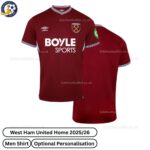 West Ham United Home Men Football Shirt 2025/26 - Over View WITH TAG