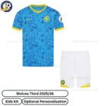 Wolves Third Kids Football Kit 25_26-front view WITH TAG