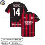 AC Milan Home Men Football Shirt 2025_26 – MODRIĆ 14-over view