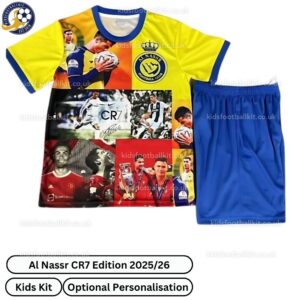 Al Nassr CR7 Edition Kids Football Kit 2025_26 - front view
