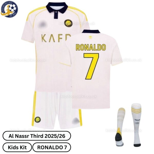 Al Nassr Third Kids Football Kit 2025_26 – RONALDO 7 - over view with socks