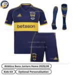 Atlético Boca Juniors Home Kids Football Kit 2025_26 -front view with socks