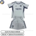 Austin Pre Match Kids Football Kit 2025_26 – Fan version-front view