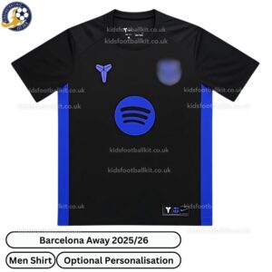 Barcelona Away Men Football Shirt 2025_26 – Black-front view
