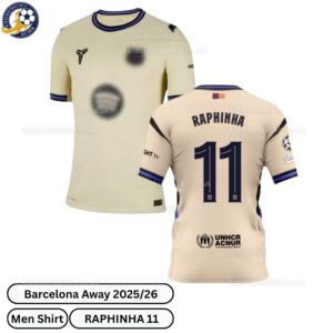 Barcelona Away Men Football Shirt 2025_26 – RAPHINHA 11-over view