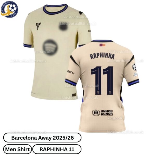 Barcelona Away Men Football Shirt 2025_26 – RAPHINHA 11-over view