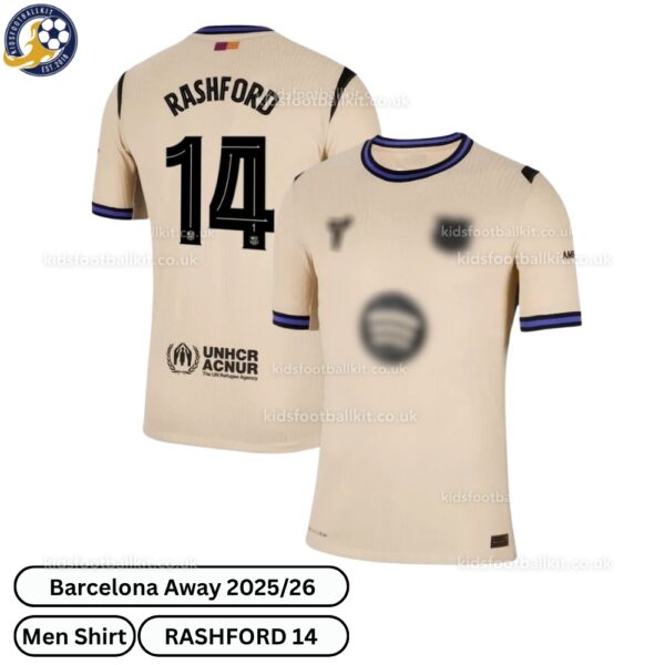 Barcelona Away Men Football Shirt 2025_26 – RASHFORD 14-over view