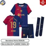 Barcelona Home Kids Football Kit 2024_25 – LAMINE YAMAL 19 - over view with socks