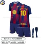 Barcelona Home Kids Football Kit 2025_26 – LAMINE YAMAL 10 -over view with socks
