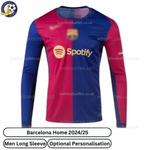 Barcelona Home Men Football Shirt 2024_25 (Long Sleeve) – Fan Version