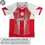 Barcelona Red Karol G Special Edition Men Football Shirt 25_26-front view