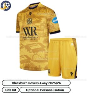 Blackburn Rovers Away Kids Football Kit 2025_26-front view