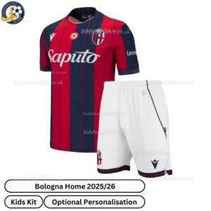 Bologna Home Kids Football Kit 2025_26 -front view