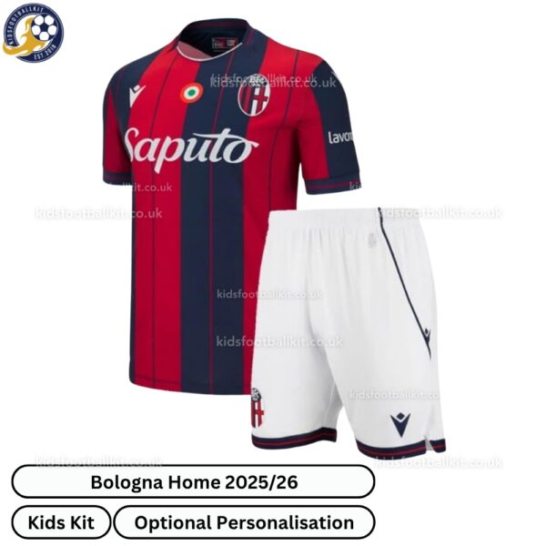 Bologna Home Kids Football Kit 2025_26 -front view