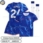 Chelsea Home Kids Football Kit 2024_25 – JAMES 24 (With Socks) – Fan Version-over view