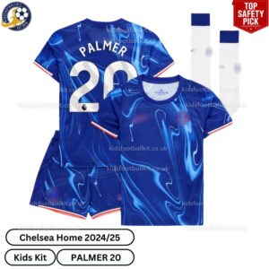 Chelsea Home Kids Football Kit 2024_25 – PALMER 20 - over view with socks