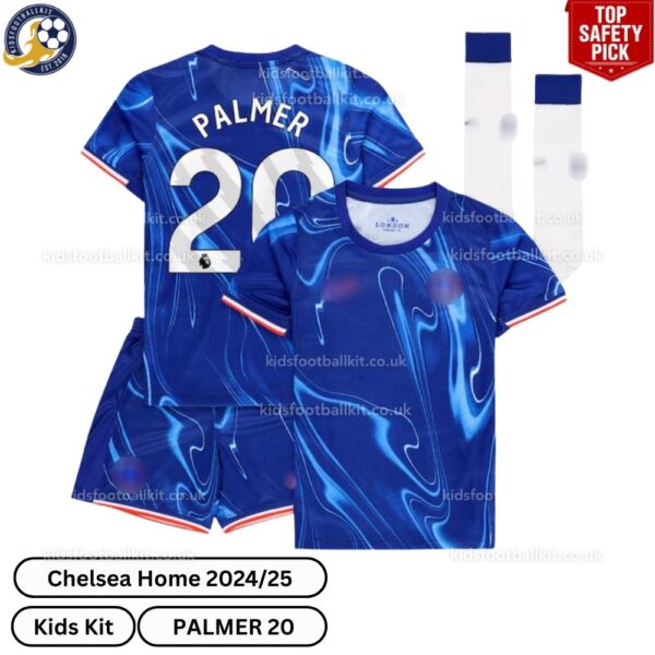 Chelsea Home Kids Football Kit 2024_25 – PALMER 20 - over view with socks