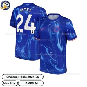 Chelsea Home Men Football Shirt 2024_25 – JAMES 24 – Fan Version-over view