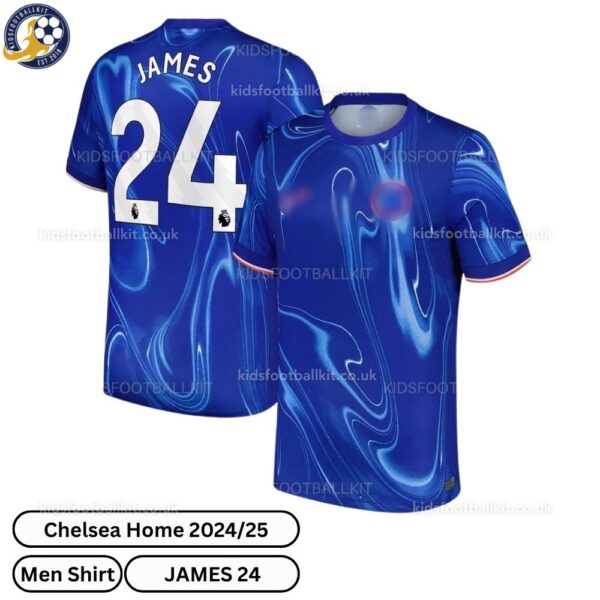 Chelsea Home Men Football Shirt 2024_25 – JAMES 24 – Fan Version-over view