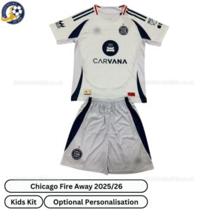 Chicago Fire Away Kids Football Kit 2025_26-front view