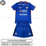 Cruz Azul Home Kids Football Kit 2025_26 (No Socks) – Fan version-front view