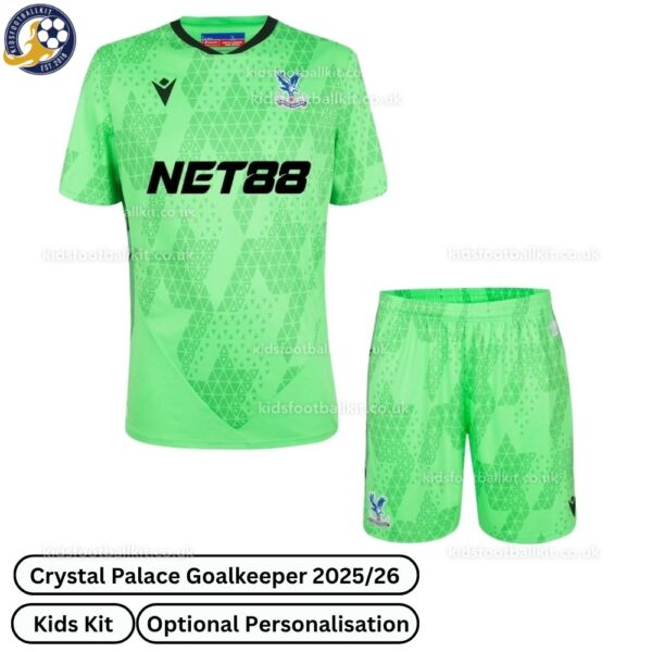 Crystal Palace Goalkeeper Kids Football Kit 2025_26 - front view