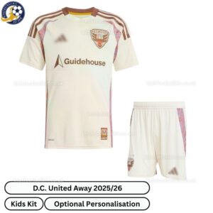 D.C. United Away Kids Football Kit 2025_26 (No Socks) – Fan version-front view