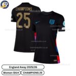 England Lionesses Away Women Football Shirt 2025_26 – CHAMPIONS 25-over view