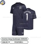 Everton Away Goalkeeper Kids Football Kit 2025_26 – PICKFORD 1 - over view