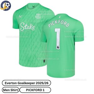 Everton Goalkeeper Men Football Shirt 2025_26 – PICKFORD 1-over view