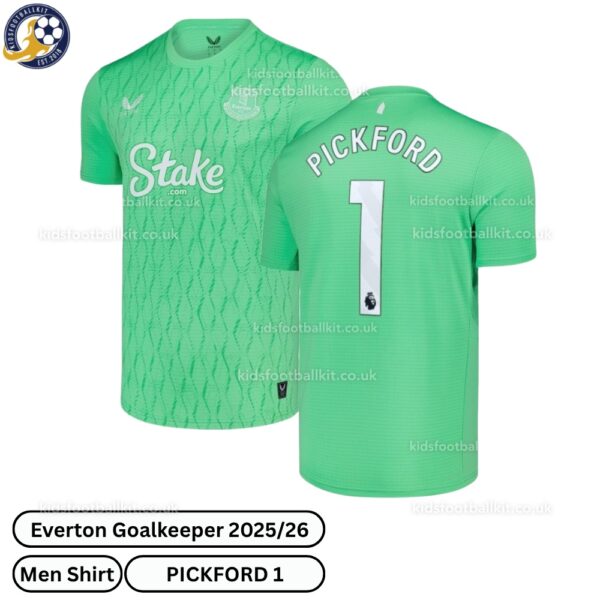Everton Goalkeeper Men Football Shirt 2025_26 – PICKFORD 1-over view
