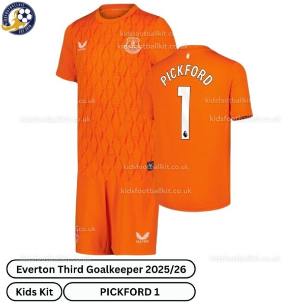 Everton Third Goalkeeper Kids Football Kit 2025_26 – PICKFORD 1 - over view