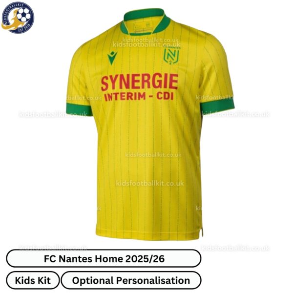 FC Nantes Home Men Football Shirt 2025_26-front view