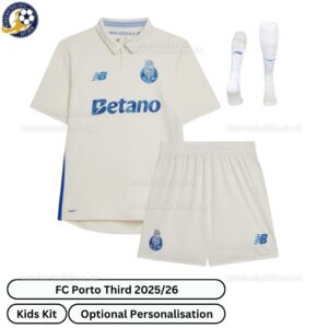 FC Porto Third Kids Football Kit 2025_26 -front view with socks