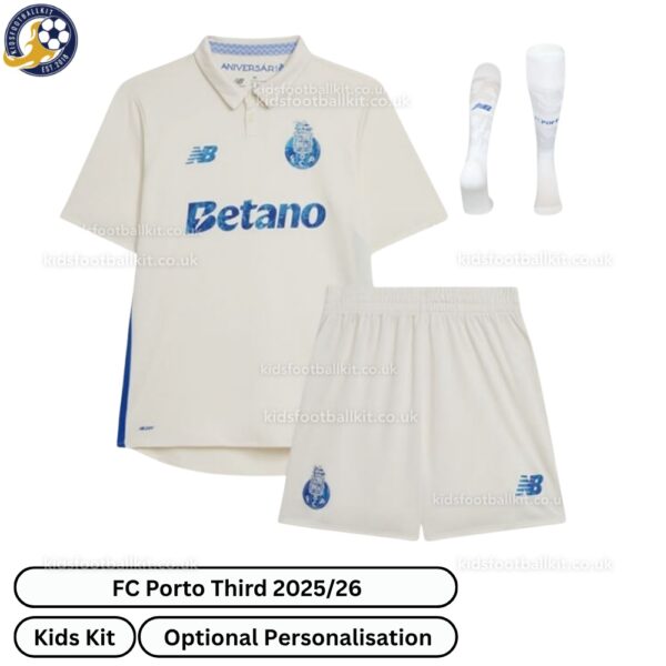 FC Porto Third Kids Football Kit 2025_26 -front view with socks