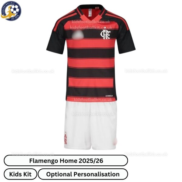 Flamengo Home Kids Football Kit 2025_26 -front view