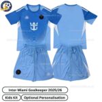 Inter Miami Goalkeeper Kids Football Kit 2025_26 – Blue-over view