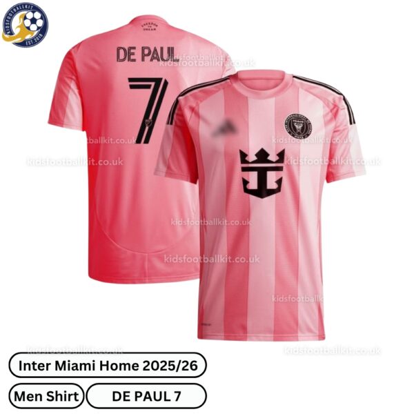 Inter Miami Home Men Football Shirt 2025_26 – DE PAUL 7-over view
