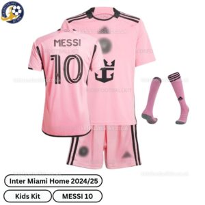 Inter Miami Home Men & Kids Football Kit 2024_25 – MESSI 10 - over view with socks