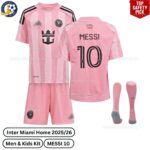 Inter Miami Home Men & Kids Football Kit 2025_26 – MESSI 10 - over view with socks